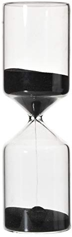 Zylinderförmiger Sanduhr-Timer, 30 Minuten, Geprägter Goldener Sanduhr-Timer, Verwendet für Heimdekoration, Büro, Schreibtisch, Küche, Hochzeitsgeschenke, Glas, Heimdekoration,(Schwarz)