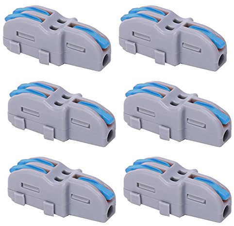 Connettore di Giunzione Filo 2 a 1, Connettore Filo 1 a 2 Leve, IDC Elettrico, Morsettiera Rapida 20 Pezzi Connettore Filo 1 in 2 Uscite TShape PushType Splitter