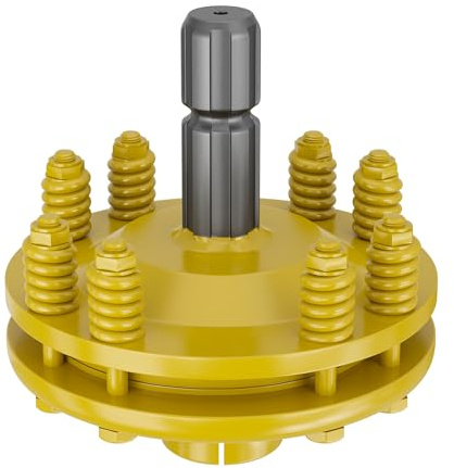 WilTec Embrayage de Cardan - 6 Dents / 1 3/8 (34,9 mm) / Filets Femelle et Mâle / 1200 Nm Max. - Raccord pour Arbre de Transmission - Couleur Jaune