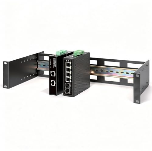 Intellinet justerbar 19 tum rackmount 2U DIN skena kit – 8 nivåer djupjustering med topphatt, 12,2 kg viktkapacitet, kraftig – 3 års Mfg garanti – 716345