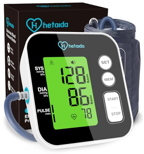 Blood Pressure Monitor, Upper Arm Blood Pressure Machine for Home Use, Digital Talking BP Monitor with 2x99 Readings Memory Adjustable Cuff 8.7-16.5 Large LCD Backlit Display