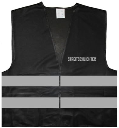 Streitschlichter Warnweste BZW. Signalweste mit reflektierendem Aufdruck - Größe L/XL, Schwarz