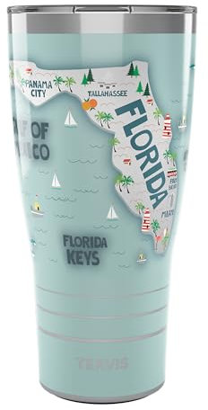 Tervis Traveler Vintage Florida Fun Map Triple Walled Insulated Tumbler