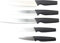Pradel Excellence - Set de 5 Couteaux de Cuisine - Lames en Acier Inoxydable - Manches Soft Touch Noirs - Couteau Chef, Pain, Découper, Utilitaire, Office
