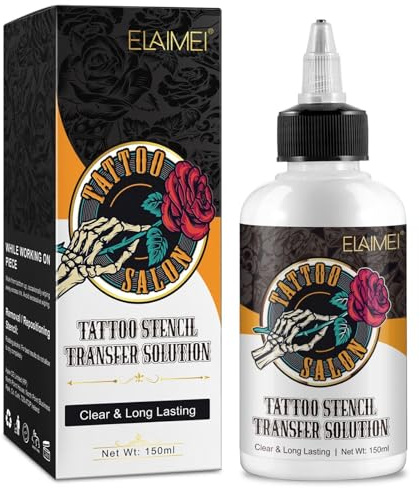 P-Beauty Tattoo Transfergel, Transfercreme 150ml - klares Tattoo Schablonen Gel - Stencil Solution für Tattooübertragung - Creme für Tattoo Schablone - Tattoo zubehör - Tattoo Schablonenzubehör