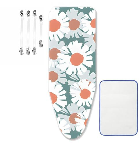 ZJBKX Bügelbrettbezug für Dampfbügelstation, geeignet für Bügelbrett von 30–45 cm x 110–125 cm, mit 4 Spannern, 1 Bügeltuch