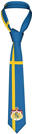 Herren Krawatte Schweden-Emblem, Krawatten Mikrofaser Krawatte Klassisch Krawattenschal Für Herren Büro Festliche