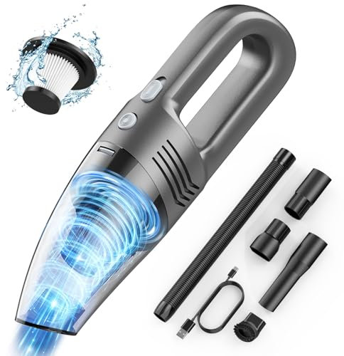 Aspirateur à Main, 60W Aspirateur Voiture avec HEPA Filtre, 9500PA Mini Aspirateur sans Fil pour Maison, Voiture Table, Bureau