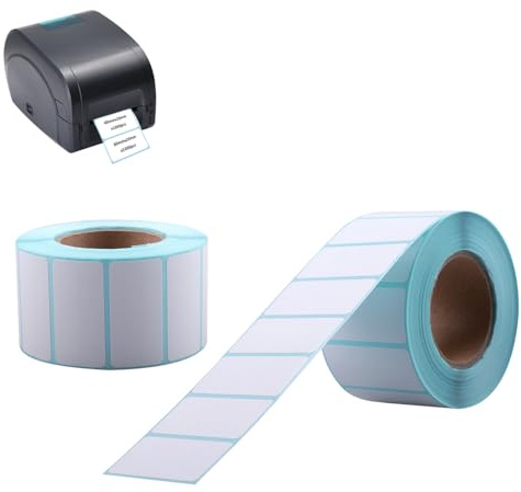 burkfeeg 2000 Stück Thermo Etiketten auf Rolle Drucker Etiketten Selbstklebend Adressaufkleber Blanko Etiketten für Lager, Versandetiketten DPD (20 * 40mm)
