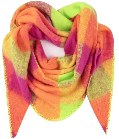 Glamexx24 XXL Schal Damen Schal Halstuch Unisex Schal Poncho Dreieckige Form Trendfarben Winterschal Kariert Schal Viele Variationen