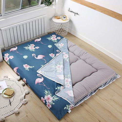Coprimaterasso futon in cotone giapponese, con doppia cerniera, lavabile in lavatrice, per materasso futon matrimoniale (M, 90 x 190 cm)