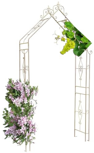 Arche de jardin en fer noir pour plantes grimpantes, tonnelle d'extérieur pour décoration de fête de cérémonie blanche