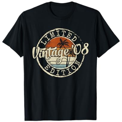 Vintage 2008 17th Birthday Gifts For Boys Girls 17 Year Old T-Shirt