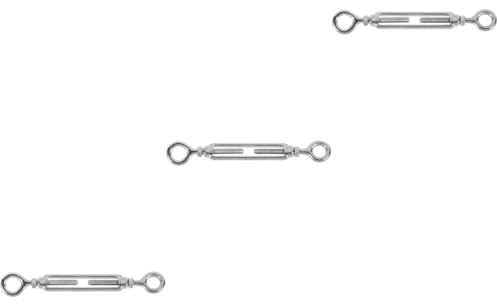 MUCKLILY 2 Pz Accessori Per Funi Metalliche Fibbia a Filo Fissa Piastra Oculare Per Carichi Pesanti Occhio Di Vite Ringhiera Kit Tenditore Copertura Del Cavo Acciaio Inossidabile Silver
