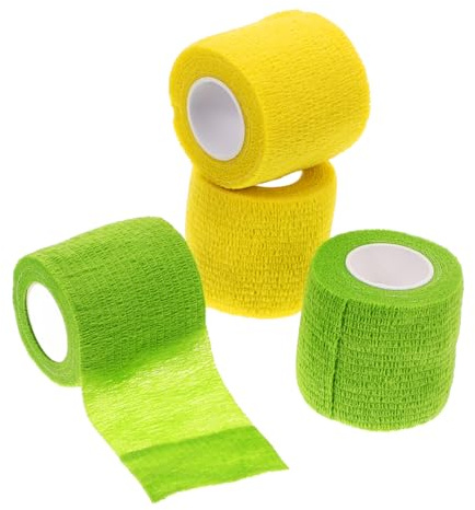 TOVINANNA 4rollos Vendajes para Tatuajes Elásticos y Adhesivos de Colores Vendaje de No Tejida para Uso Tatuajes y Protección