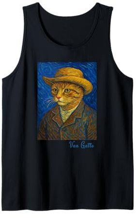 Van Gogh Chat Chaton Lover Autoportrait Artiste Style Débardeur