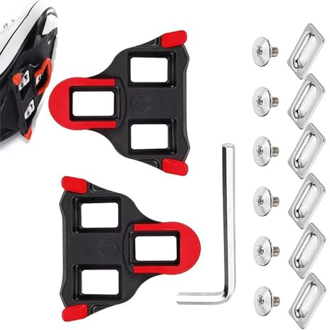 SPD Cleats,Fahrradschuhe Cleats Für Shimano Pedale,Kommt Mit 6 Schrauben+1 Schlüssel+6 Eisenstücke,Klapppedale Pedalplatten Fahrradzubehör Set Bike,Mit Shimano SPD-SL-Pedalen/SM-SH10 SH11 SH12