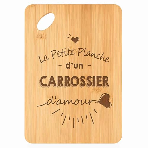 Planche à découper Carrossier d'amour - Plateau Apéro en Bambou Cadeau Gravé Collègue Homme Métier Cuisine Barbecue