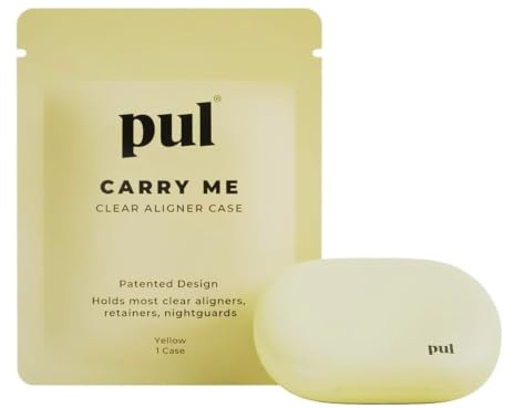 PUL Étui d'alignement et de retenue Transparent PUL | Boîte de Rangement Dentaire ventilée et compacte pour Invisalign et dispositifs de retenue | Conception sans BPA et adaptée aux Voyages - Jaune