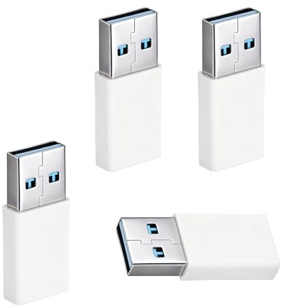 Xthrotsenk 4 PCS USB B to C Adapter USB C to B Adapter Female-to Male Converter for Most Phone Types, Car, Charger Connections, Wall Plugs (White)