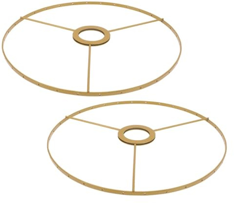 2 Stück Lampenschirmgestell E27 Rund aus Eisen, Gold, 1cm | Lampenschirmringe für Selbstgemacht Kombination, Lampenzubehör für Büro und Lichtdeko