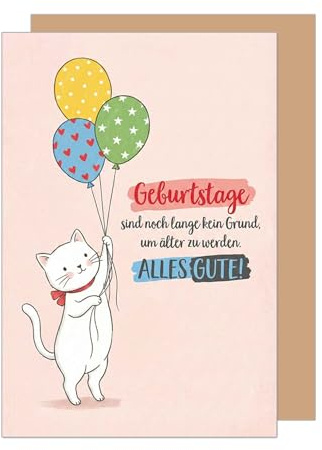 Edition Seidel Premium Glückwunschkarte zum Geburtstag mit Umschlag. Grußkarte Karte Geburtstagskarte Spruch für Mann Frau Freund Freundin Partner Katze lustig (G3946 SW026)
