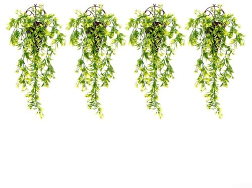 Qualoramall Lot de 4 guirlandes de lierre artificiel de 78 cm résistantes aux UV pour maison, jardin, mur, fête de mariage, décoration à faire soi-même, jaune, vert, rose, rouge, violet (jaune)