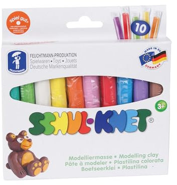 Feuchtmann SCHUL-KNET | Basic Knetset 10 x 18g Kinderknete in Stangen | vegane glutenfreie Spielknete | nicht trocknende Knete | ungiftige Modelliermasse