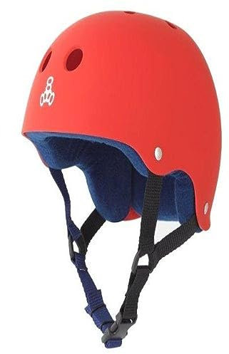 Triple Eight Helmet with Sweat Saver Liner, United Red Rubber, Small