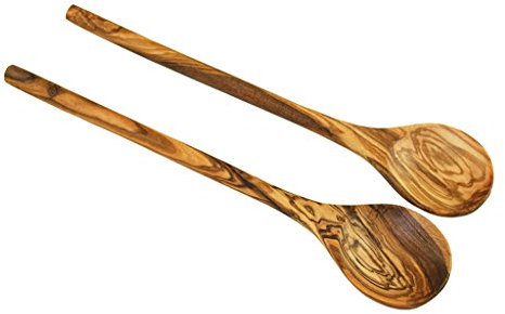 Juego de cocina de madera de olivo, 2 piezas, KK = 2 cucharas de cocina.