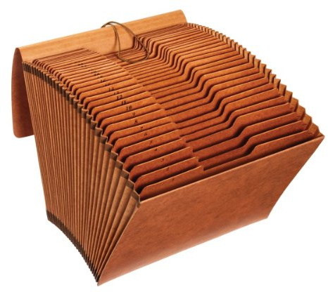 Globe-weis/Pendaflex Heavy Duty 31-pocket portfölj med flik, index 1–31, bokstav storlek, brun, (R117dlhd)