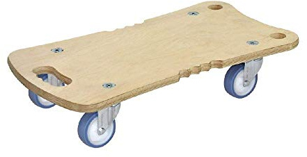 WAGNER Transporthilfe - Ergo - 57,5 x 29 x 11 cm - Tragkraft 250 kg - Multiplexplatte Birke 18 mm, FSC®, Ergogriffe, Transportrollen Ultrasoft Ø 75 mm - 20132801