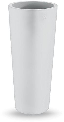 Pot rond moderne lisse Zajsan ø 38 x H 85 cm en résine Cache-pot blanc