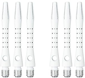 RED DRAGON DRX Coated Aluminium Short White Dart Stems (Shafts) - 2 Sets per Pack (6 Stems in total)