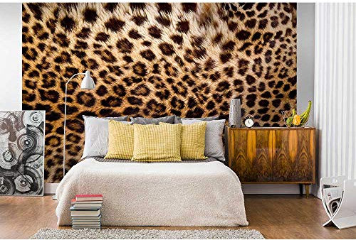 Papier peint intissé PEAU LEOPARD 375 cm x 250 cm | Tapisserie Murale XXL Poster Décoration - Salon Appartement - Photo d'art Tableaux Muraux | QUALITÉ SUPÉRIEURE - MADE IN EU - Y compris adhésif