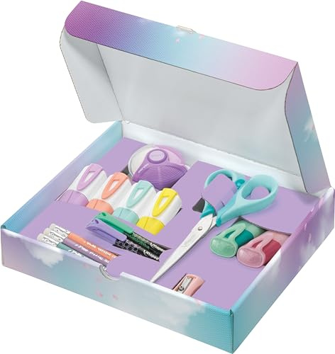 Maped - Geschenk-Set PASTELL TEENS - 14-tlg. - ink. Fineliner, Textmarker, Bleistifte, Schere, Radierer, Anspitzer