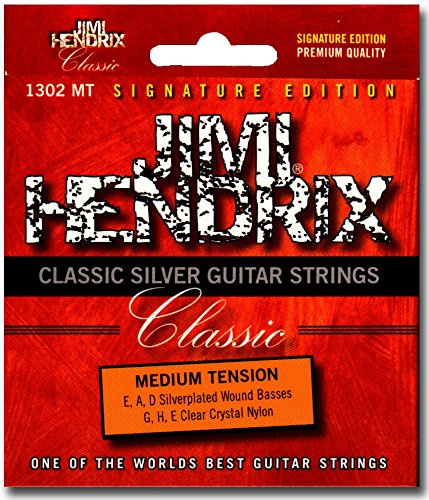 Nylon Saiten Satz für Konzertgitarre Medium Tension (normal Tension) - Premium Qualität - Signature Edition Jimi Hendrix 1302MT für kalssische Konzertgitarre