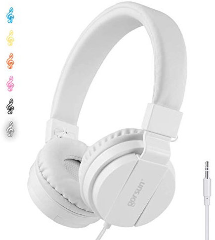 ONTA gorsun Foldable Headphone,On-Ear Audio Adjustable Lightweight Headphone for Cellphones Smartphones Iphone Laptop Computer Mp3/4 Earphones(White)