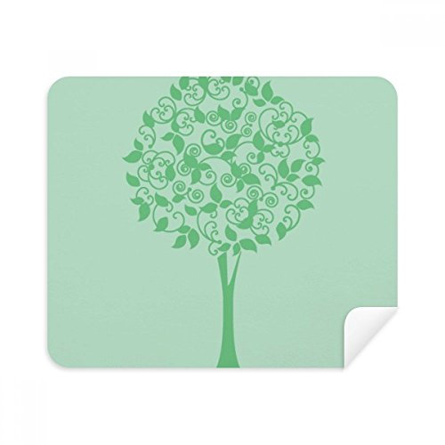 DIYthinker Grün Runde Baum verlässt Blume Telefon Bildschirmreiniger Gläser Reinigungstuch 2Pcs Suede Fabric