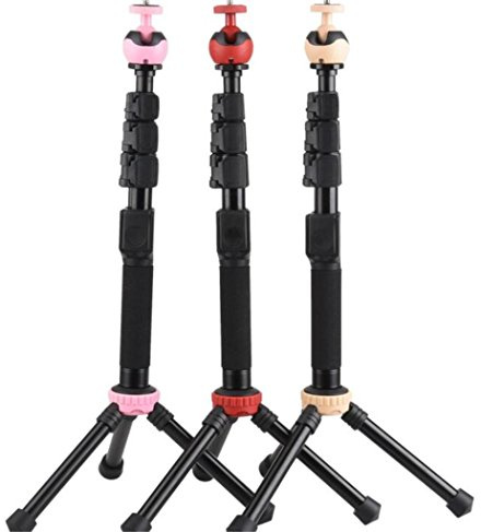 QZSD-Q148T mini treppiede da 43 pollici per cellulare monopiede selfie stick bluetooth e mini treppiede con morsetto per telefono (rosso)