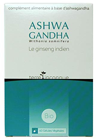 Ashwagandha bio - Terre Inconnue® - 60 gélules végétales de 330mg - pure poudre de Withania somnifera d'Inde