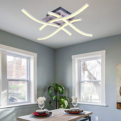 ALLOMN LED-Deckenleuchte, Kronleuchter Lampe Modern Winkte Design Deckenleuchte mit 4 Stück Winkte Licht Für Wohnzimmer Schlafzimmer Esszimmer (28W 4 Lichter Warmweiß)