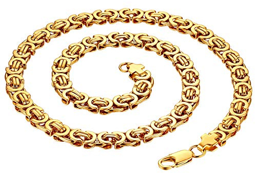 Cupimatch Herren Halskette 9mm Breite Edelstahl Kette Königskette Gold Silber Schwarz Motorradfahrer Biker Kette für Herren Männer, Länge 58cm