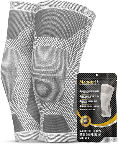 MagnetRX® – Magnet Kniebandage Kompressionsstrümpfe (2er-Pack), Knieschoner für Damen und Herren, Knie Bandage mit Magneten zur Erholung (Größe S)