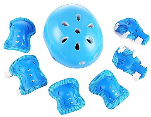 DYOYO Skateboard Skate Kinder Protektoren Set mit Helmet Skate Helmet Knie Pads Elbow Pads mit Handgelenkschoner für Skate Skateboard Roller Skate Bike und Anderen Extreme Sports