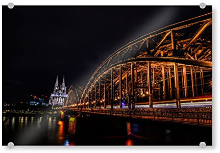 artboxONE Acrylglasbild 30x20 cm Städte/Köln Nightlife Bild hinter Acrylglas - Bild köln City Cologne