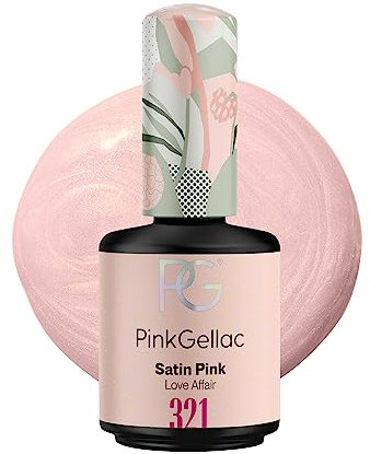 Pink Gellac UV Gel Nagellack - 321 Satin Pink 15 ml - Lang Anhaltend UV Nagellack Rosa - Gel UV für 14 Tage Nägel in Salonqualität - Made in Holland