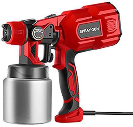 Rraeoy Paint Sprayer 1800W HVLP Electric Fence Spray Paint Gun 4 Copper Nozzles & 3 Spray Ideal for Walls, Ceiling, Cabinet, Furniture, Car