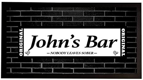 Personalised bar runner mat - Black Brick beer Label Pubs Home Bar beer Mat E12 Bar accessories