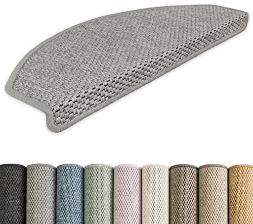 Kettelservice-Metzker Stufenmatten Göteborg kombinierbar mit Teppich Läufer Grau Halbrund 15er Set